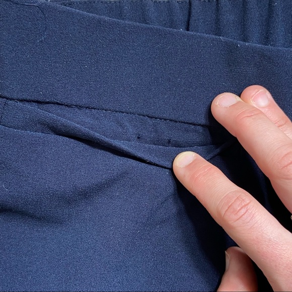Catherines Navy Blue Flat Front Right Fit Curvy Trouser Slacks 24W Petite - Picture 5 of 12
